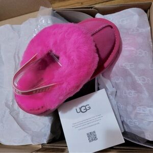 NIB UGG toddler girl hot pink winter slippers size 9
